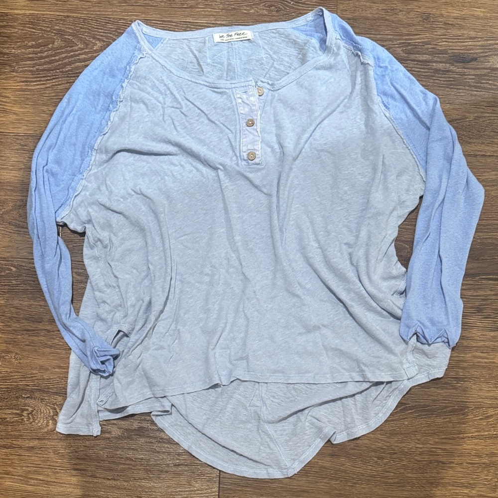 We The Free Light Blue Long Sleeve Top